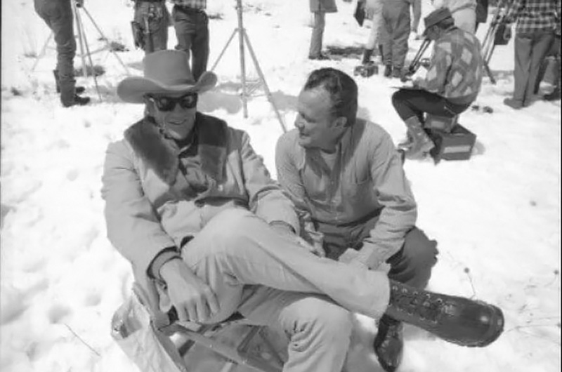 Actor James Arness on the set