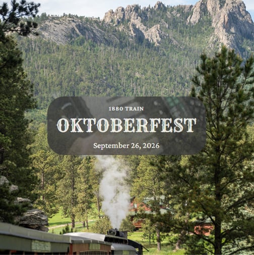 1880 Train Oktoberfest September 26, 2026 a photo of the train traveling through the mountains